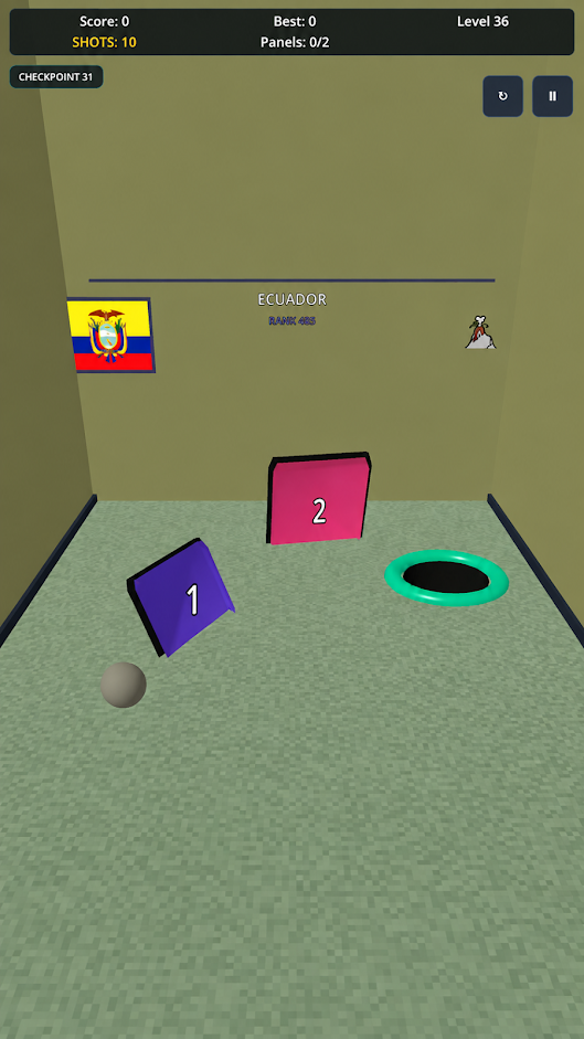 OCD gameplay screenshot with deflection panels