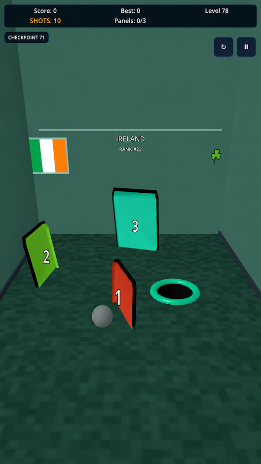 OCD gameplay screenshot with country-themed level